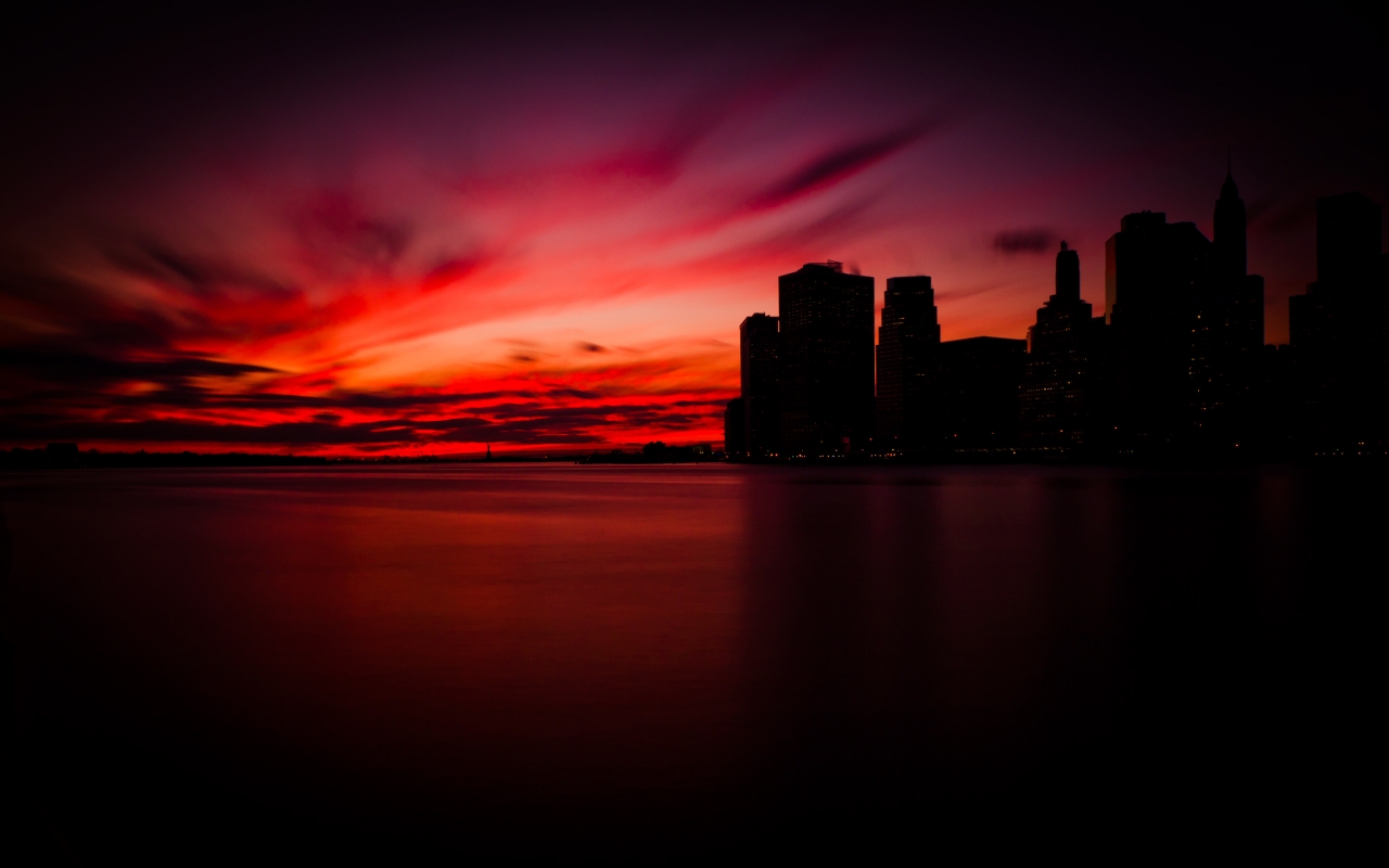 Manhattan Sunset for 1280 x 800 widescreen resolution