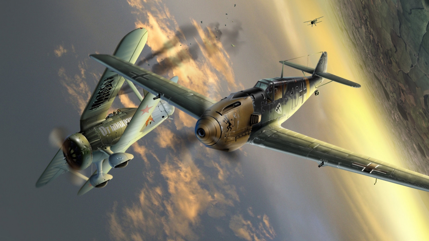 Me 109 War II Fighter Aircraft for 1366 x 768 HDTV resolution