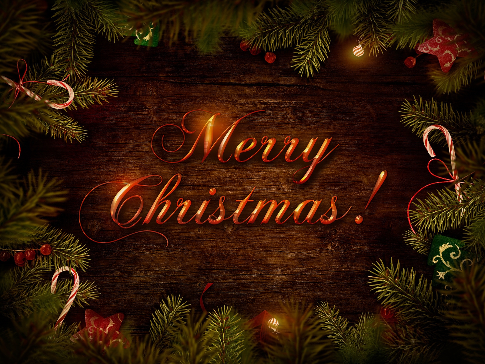 Merry Christmas Wish Decoration for 1600 x 1200 resolution