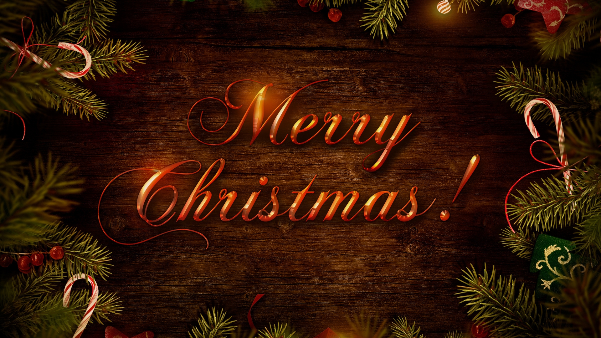 Merry Christmas Wish Decoration for 1920 x 1080 HDTV 1080p resolution