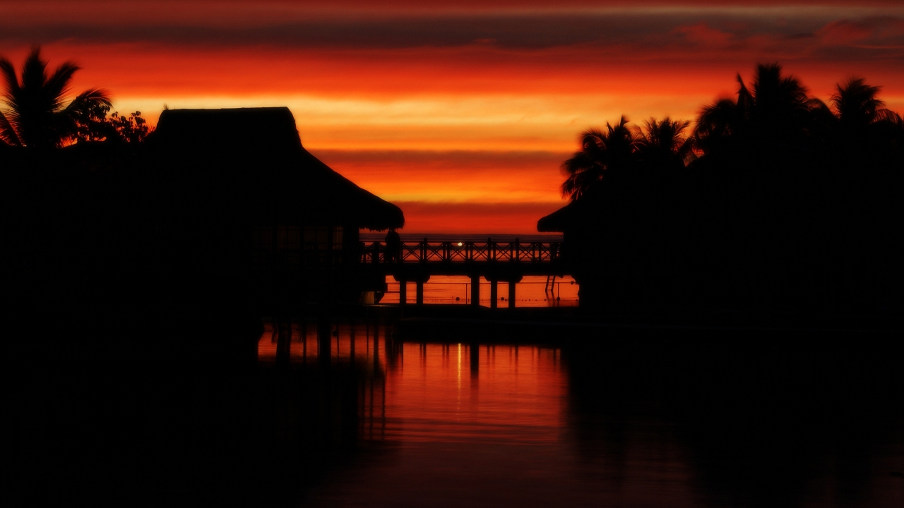 Moorea Sunset for 1280 x 720 HDTV 720p resolution