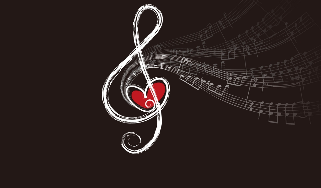Musical Note of Love for 1024 x 600 widescreen resolution