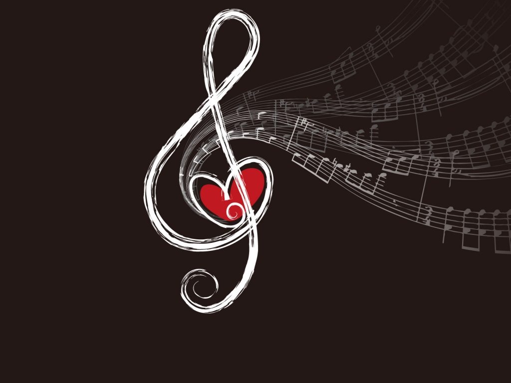 Musical Note of Love for 1024 x 768 resolution