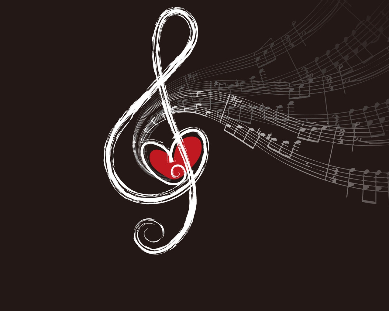 Musical Note of Love for 1280 x 1024 resolution