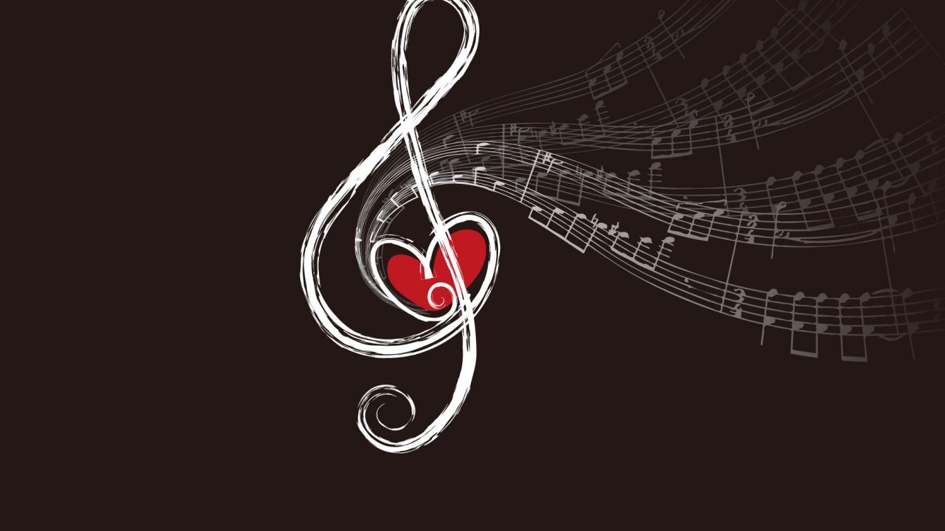 Musical Note of Love for 1366 x 768 HDTV resolution