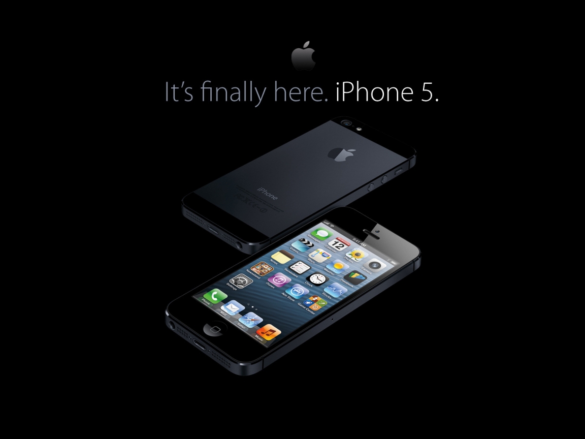 New iPhone 5 Handset Black for 1152 x 864 resolution