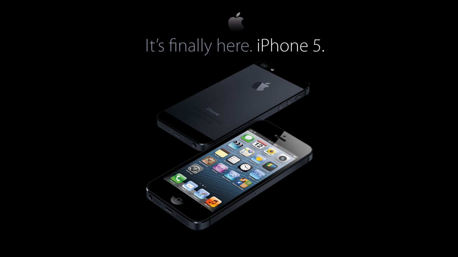 New iPhone 5 Handset Black for 1536 x 864 HDTV resolution