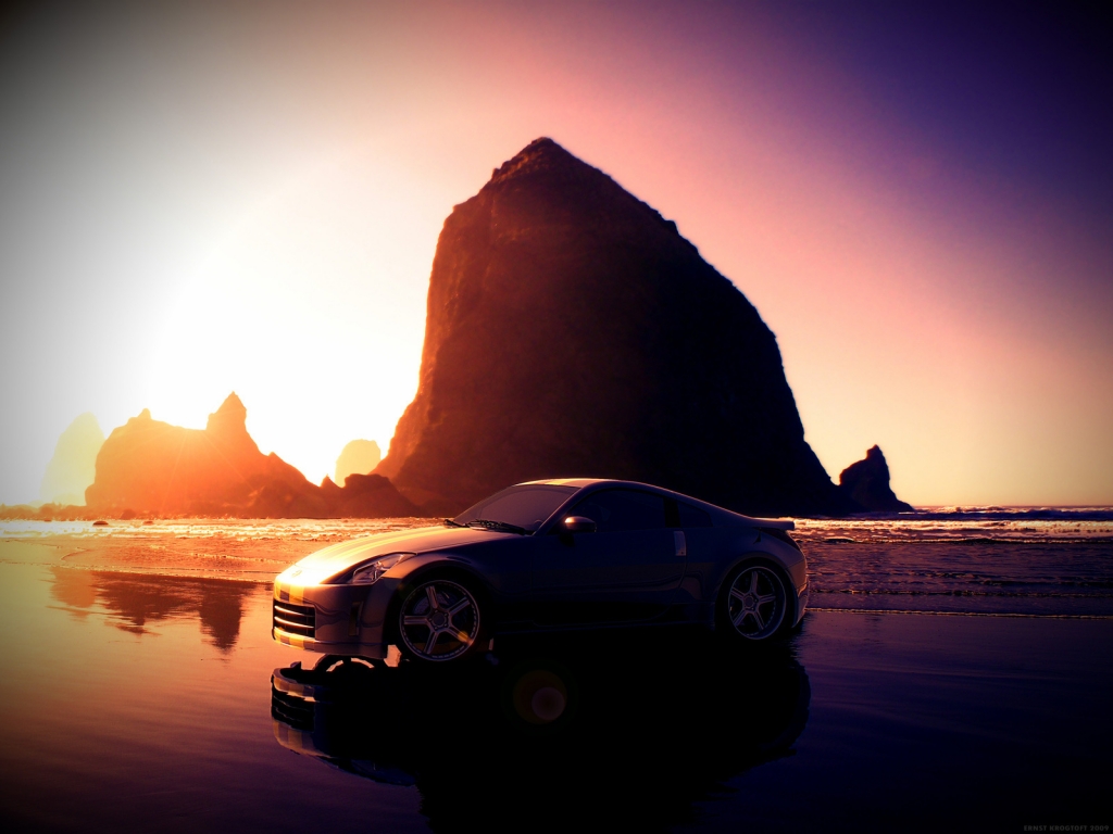 Nissan 350 Z Sunset for 1024 x 768 resolution