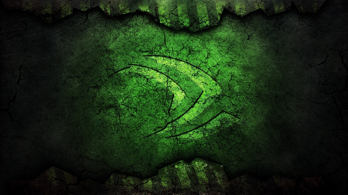Nvidia Green Logo for 1366 x 768 HDTV resolution