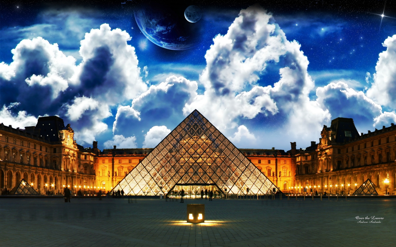 Over the Louvre for 1680 x 1050 widescreen resolution