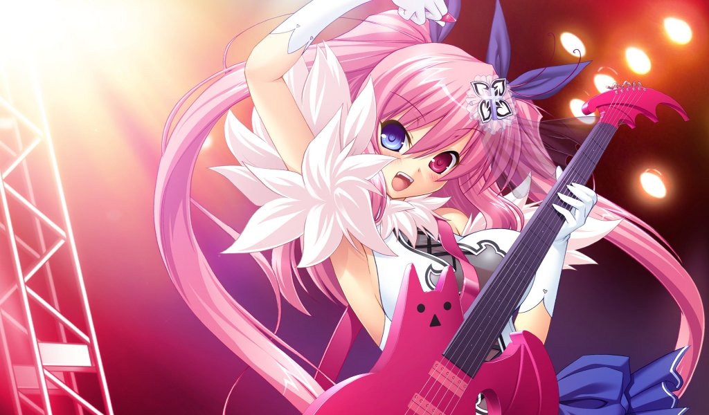 Pink Anime Girl for 1024 x 600 widescreen resolution
