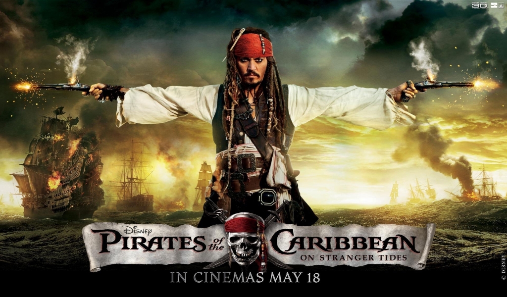 Pirates of the Caribbean 4 Poster for 1024 x 600 widescreen resolution