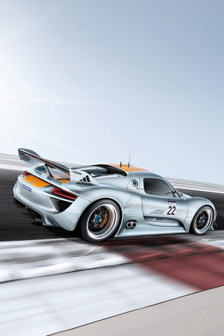 Porsche 918 RSR Speed Rear for 320 x 480 iPhone resolution