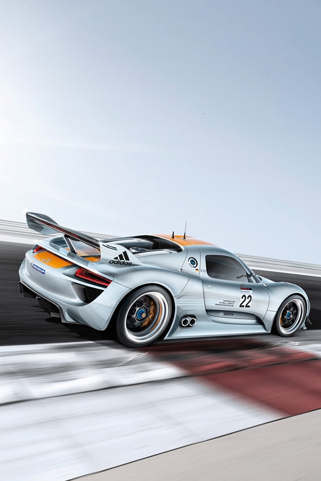 Porsche 918 RSR Speed Rear for 640 x 960 iPhone 4 resolution