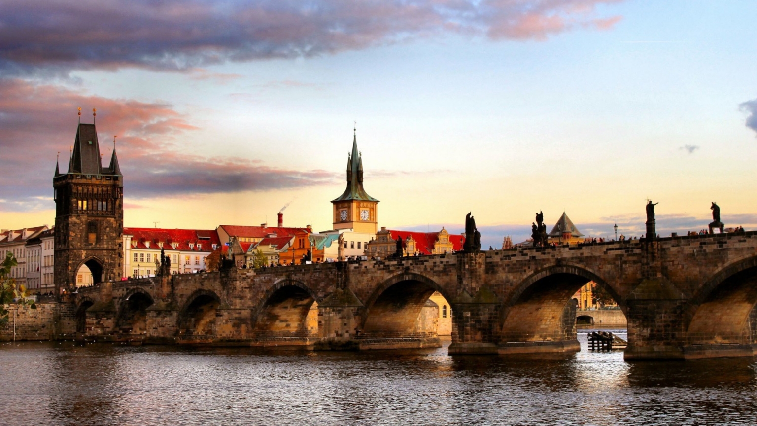 Prague Bridge Landscape for 1536 x 864 HDTV resolution