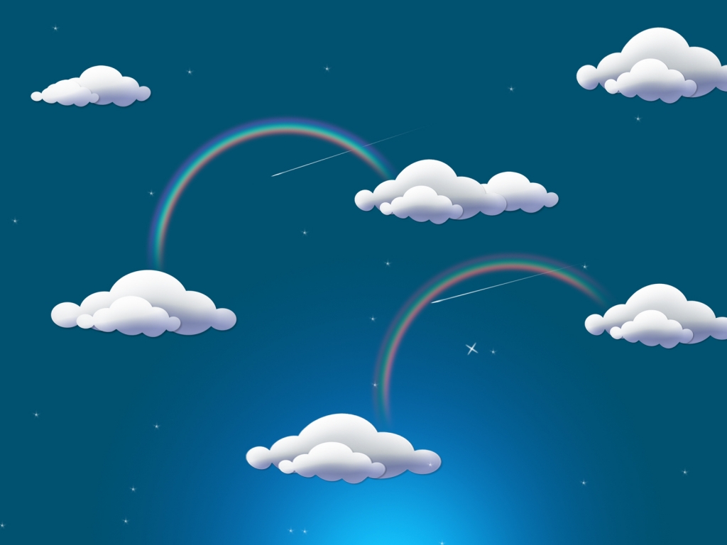 Rainbow and Clouds for 1024 x 768 resolution