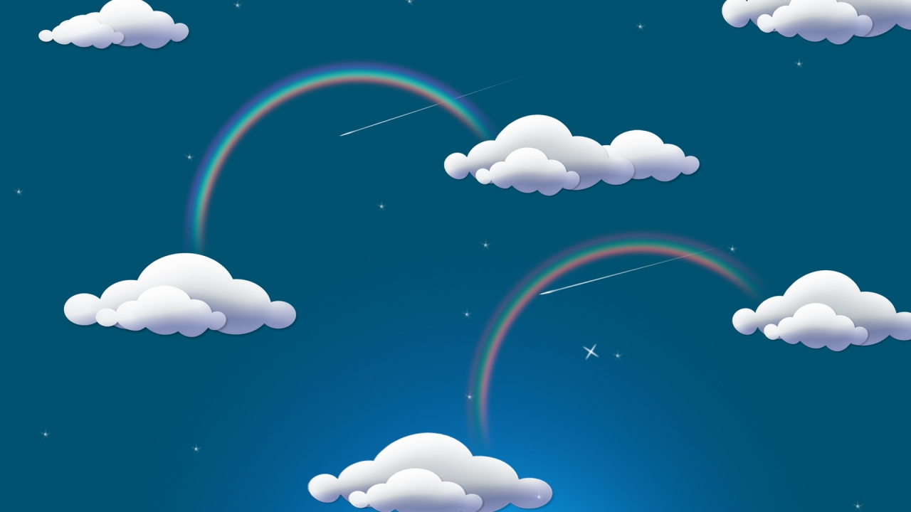 Rainbow and Clouds for 1280 x 720 HDTV 720p resolution