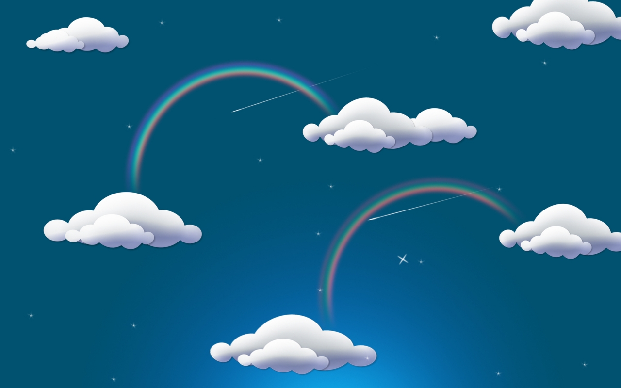 Rainbow and Clouds for 1280 x 800 widescreen resolution