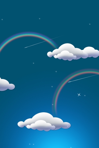 Rainbow and Clouds for 320 x 480 iPhone resolution