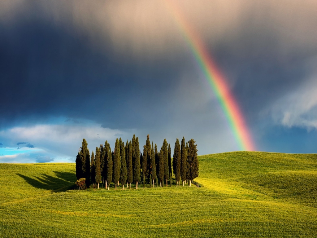 Rainbow in Tuscany for 1024 x 768 resolution