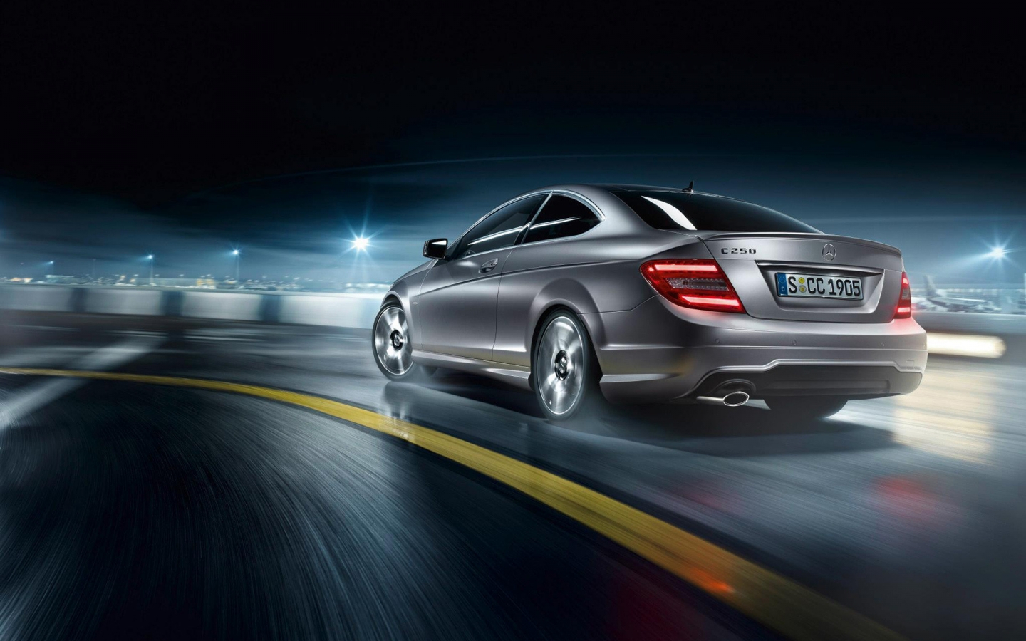 Rear of Mercedes C Class AMG 2013 for 1440 x 900 widescreen resolution