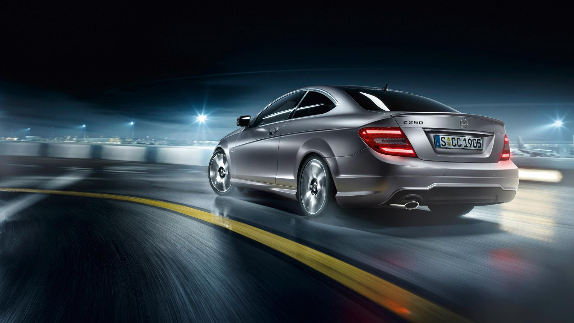 Rear of Mercedes C Class AMG 2013 for 1920 x 1080 HDTV 1080p resolution