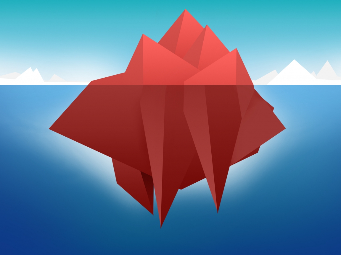 Red Minimal Iceberg for 1152 x 864 resolution