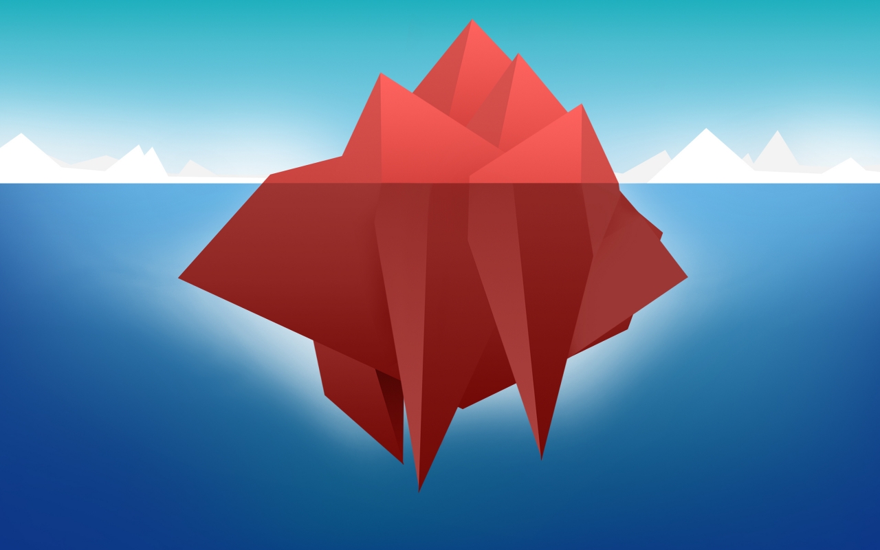 Red Minimal Iceberg for 1280 x 800 widescreen resolution