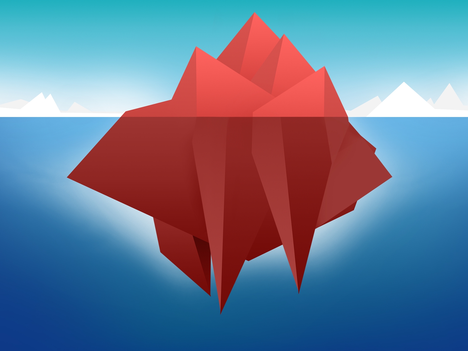 Red Minimal Iceberg for 1600 x 1200 resolution
