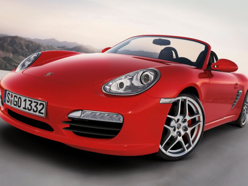 Red Porsche Boxter for 1024 x 768 resolution