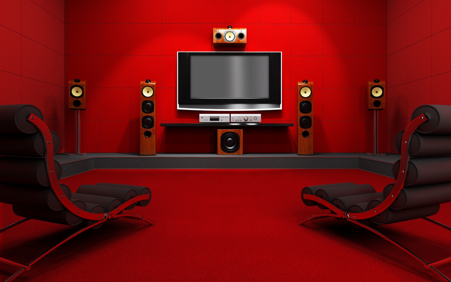 Red Room With Home Cinema for 1440 x 900 widescreen resolution