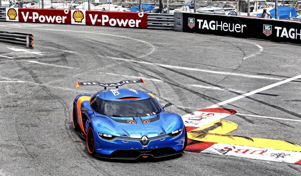 Renault Alpine on Track for 1024 x 600 widescreen resolution