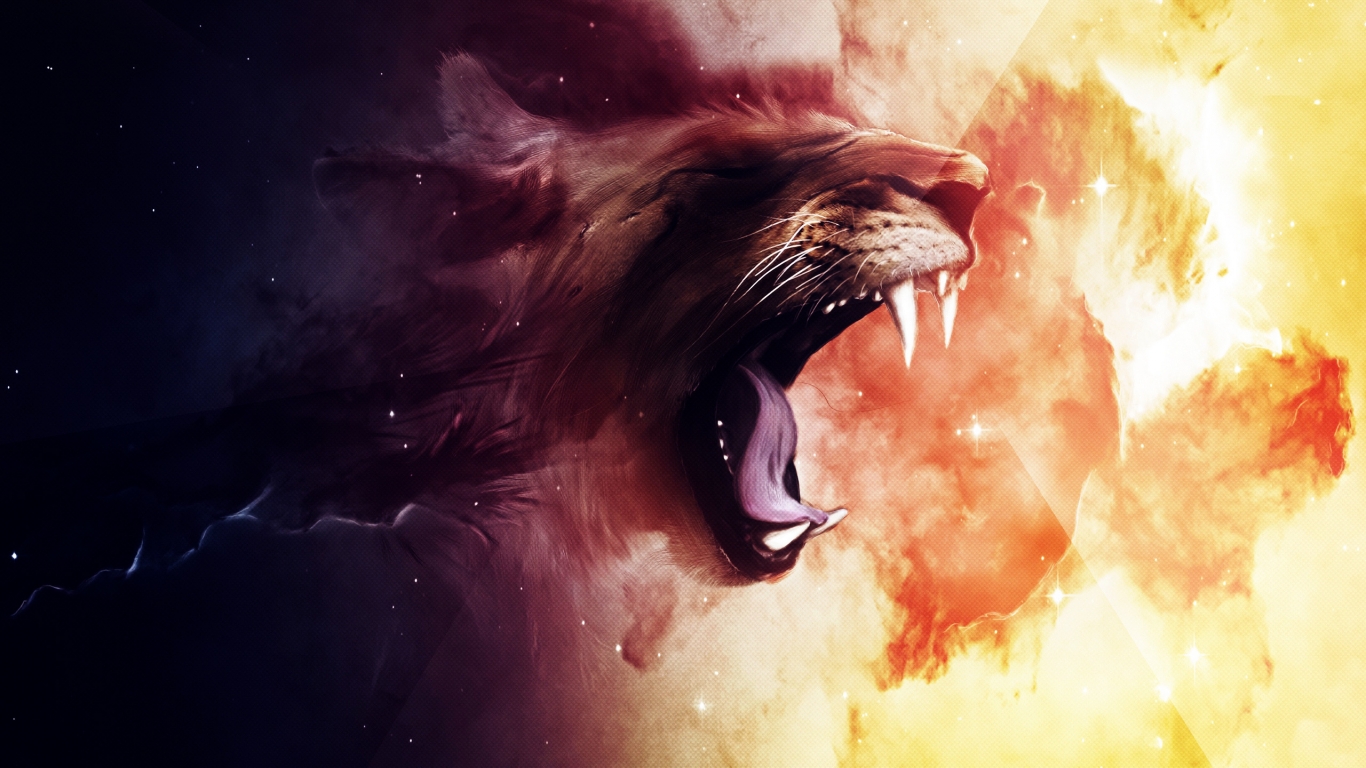 Rigid Space Lion for 1366 x 768 HDTV resolution
