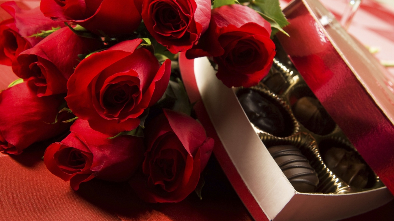 Roses And Chocolate for 1366 x 768 HDTV resolution