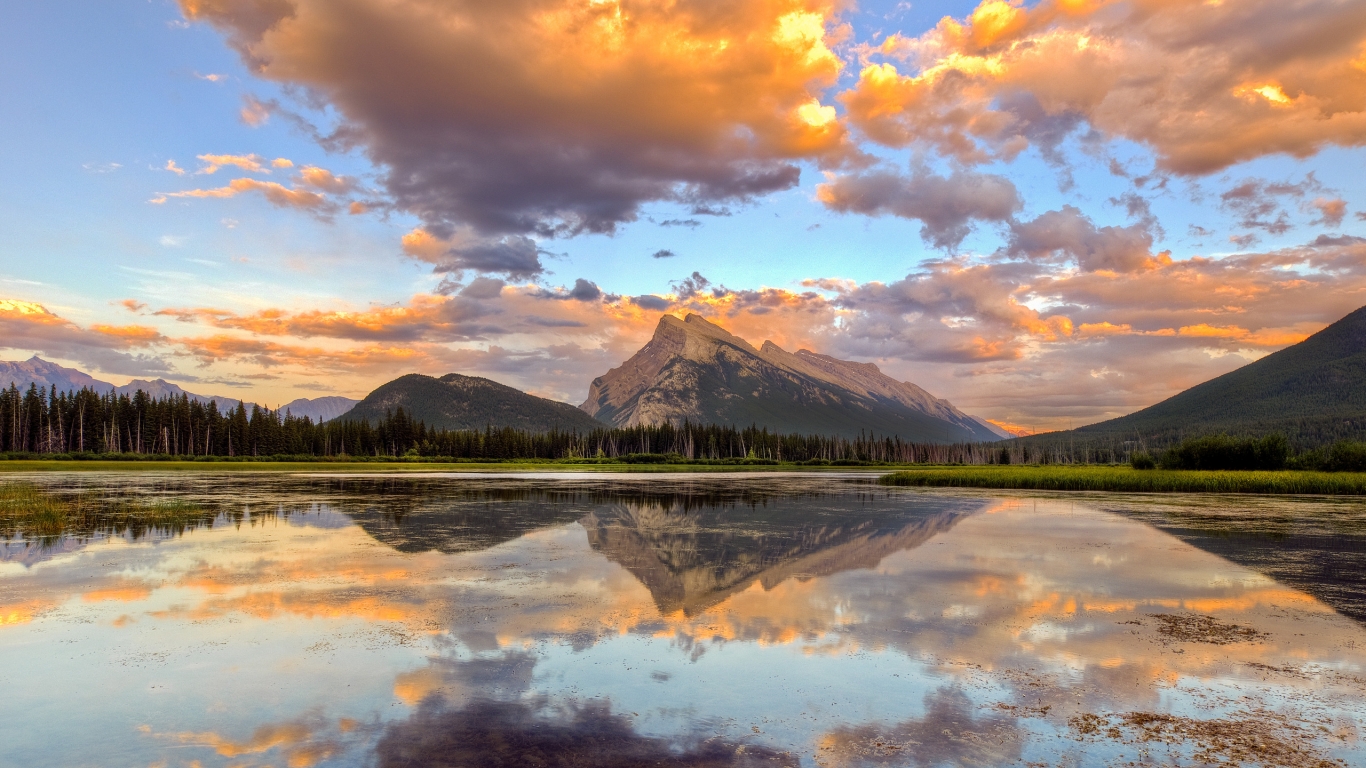 Rundle Mountain for 1366 x 768 HDTV resolution