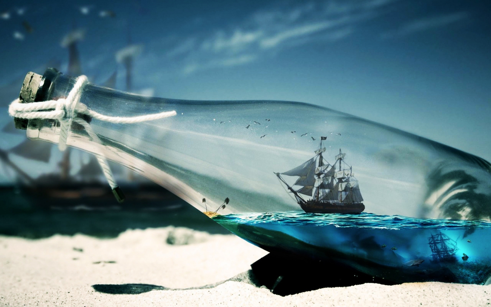 Sailing in a Bottle for 1680 x 1050 widescreen resolution