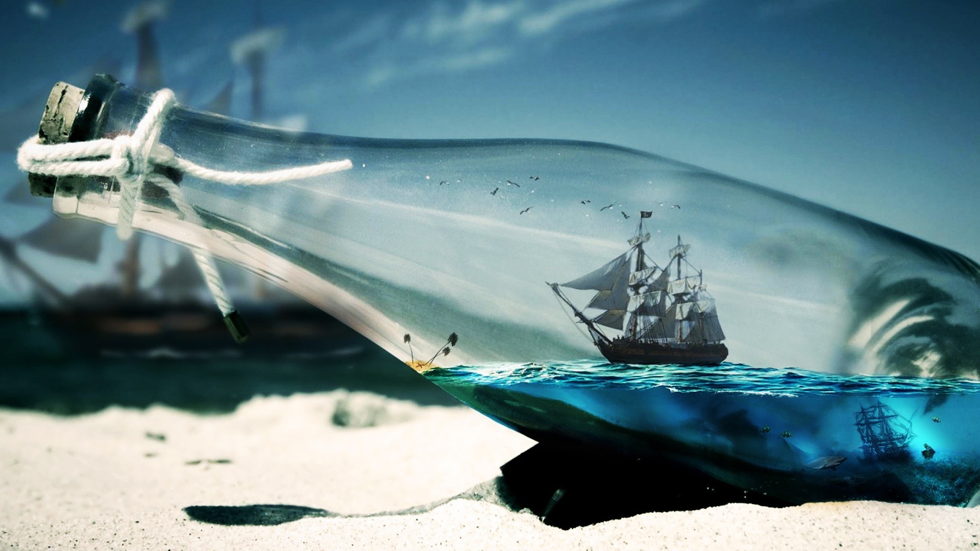 Sailing in a Bottle for 1920 x 1080 HDTV 1080p resolution