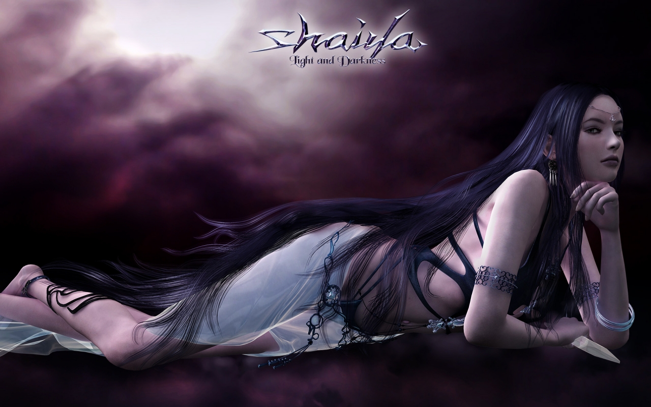 Shaiya Long Purple Hair for 1280 x 800 widescreen resolution