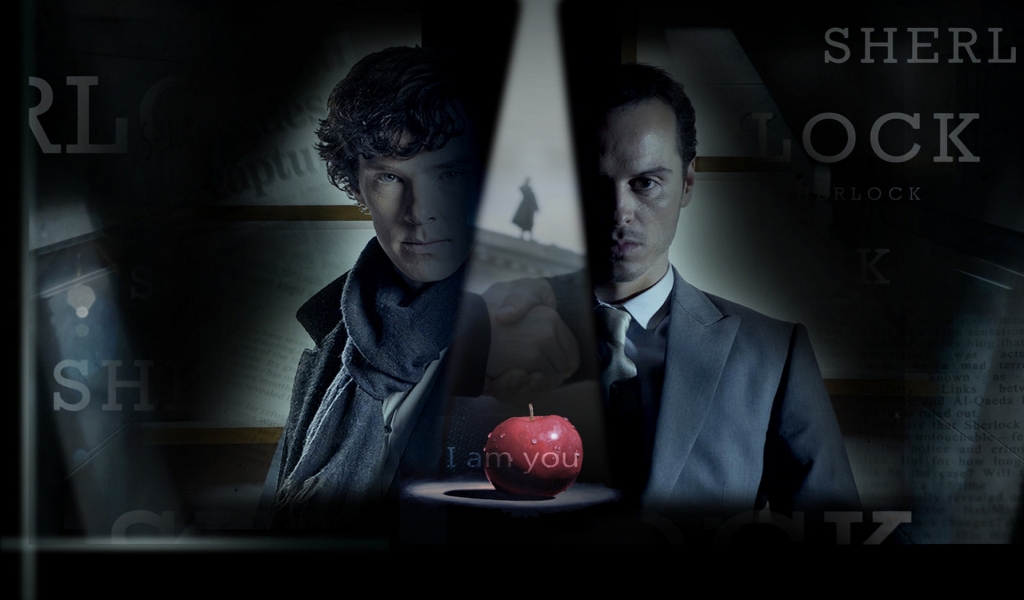 Sherlock and Moriarty for 1024 x 600 widescreen resolution
