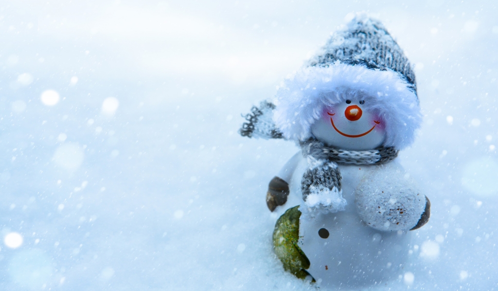 Snowman Smiling for 1024 x 600 widescreen resolution