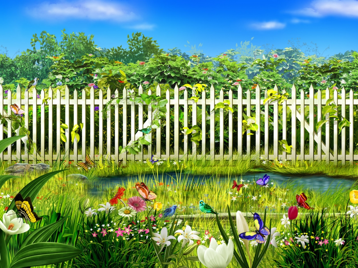 Spring garden for 1152 x 864 resolution