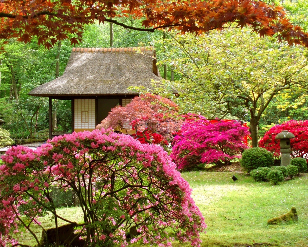 Spring Japanese Garden for 1280 x 1024 resolution