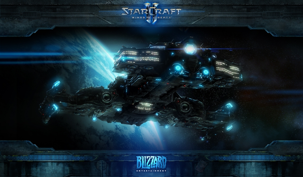 Starcraft 2 Ship for 1024 x 600 widescreen resolution