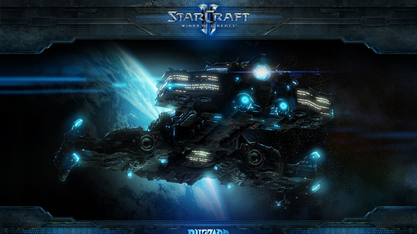 Starcraft 2 Ship for 1366 x 768 HDTV resolution