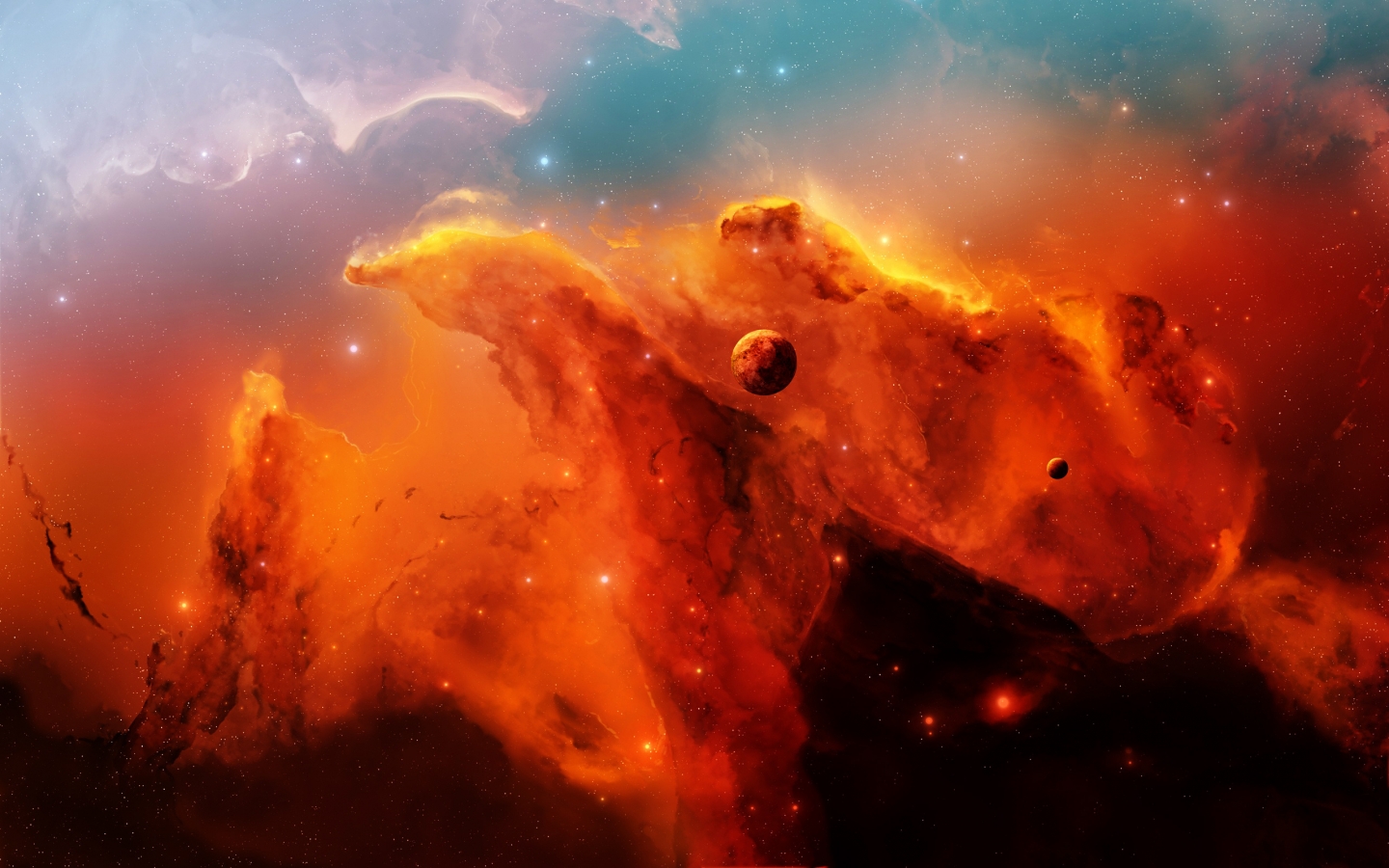 Stong Orange Nebula for 1440 x 900 widescreen resolution