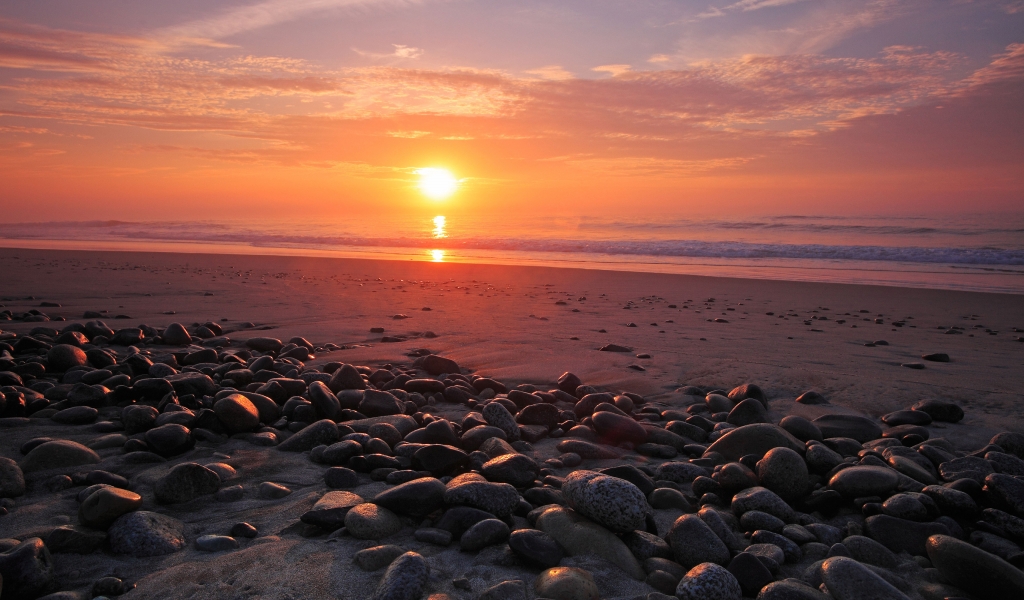 Sunset Beach for 1024 x 600 widescreen resolution