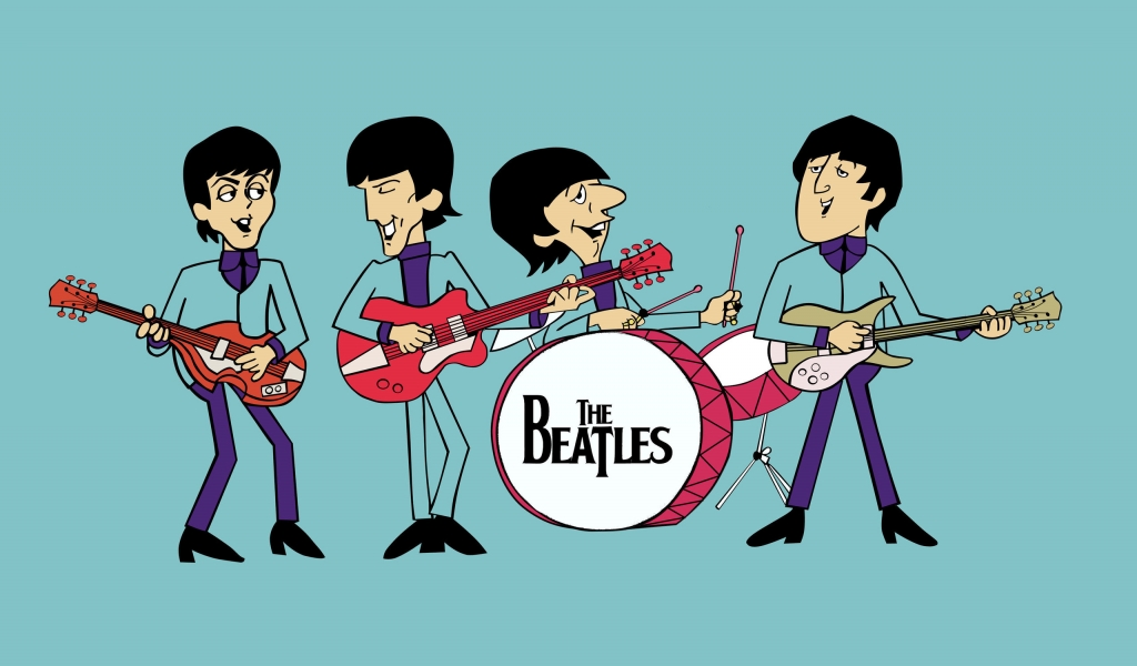 The Beatles Comics for 1024 x 600 widescreen resolution
