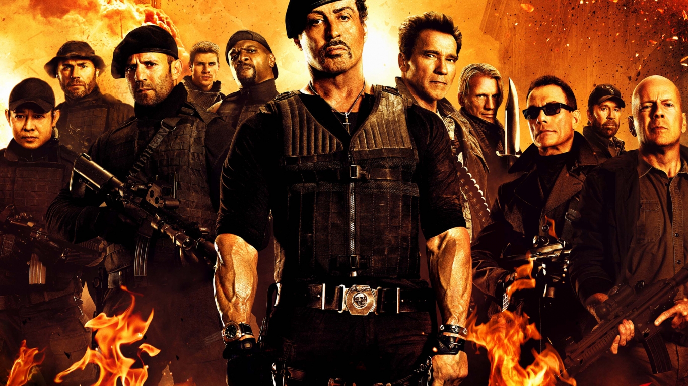 The Expendables 2 Film for 1366 x 768 HDTV resolution