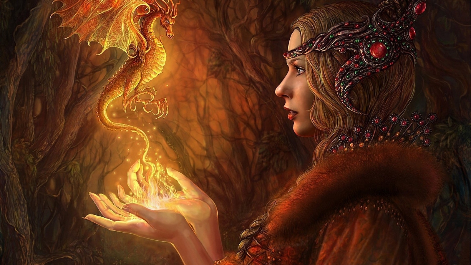 The Girl with Dragon for 1600 x 900 HDTV resolution