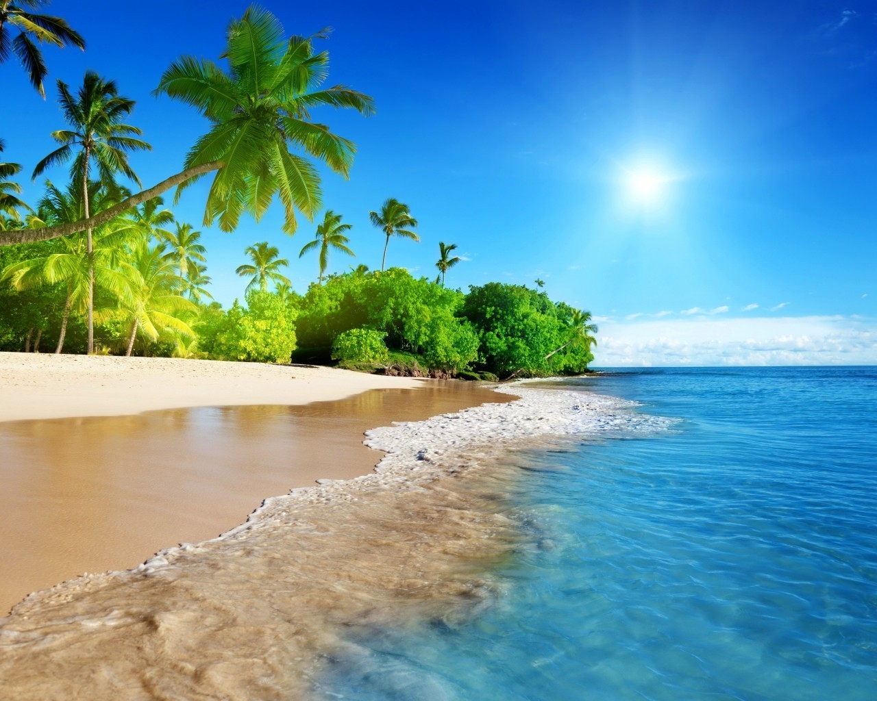 Tropical Beach Corner for 1280 x 1024 resolution